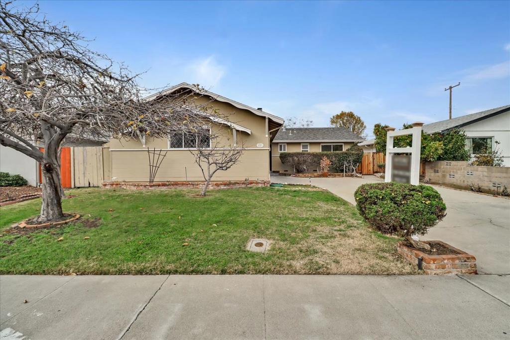 Wonderful Santa Clara home in a serene neighborhood. Cupertino schools. Recently refinished beautiful hardwood floors, separate family room with granite fireplace, skylight and a bay window. The kitchen boasts granite counters. Ample bedrooms with mirrored closet doors. Primary bedroom has double closets. Hall bath with jetted tub. Water heater replaced about 1 year ago. Laundry area and a deep sink in the attached 2 car garage. Some newer fences. Most of the interior recently painted.