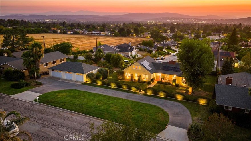 First time on the market! This custom-built home in one of Yucaipa’s most highly desirable hilltop neighborhoods offers 5 bedrooms and 2 bathrooms on an expansive double lot of over ½ acre. Enjoy breathtaking panoramic views of the valley, surrounding mountains, and unforgettable sunsets, along with star-filled night skies. A detached 4-car garage (1,000+ sq. ft.) with bathroom plumbing provides excellent ADU potential, while the spacious U-shaped driveway offers ample parking. The home also includes a basement with bonus living space—perfect for a game room, office, or guest retreat. The grounds feature mature, park-like landscaping in a serene setting on a quiet street, yet remain close to equestrian trails, hiking paths, local parks, and Oak Glen. With a fully owned solar system for energy efficiency, upgraded 200 AMP panel, upgraded Sub Panel. This is a rare opportunity to own a custom home in one of Yucaipa’s most sought-after locations.