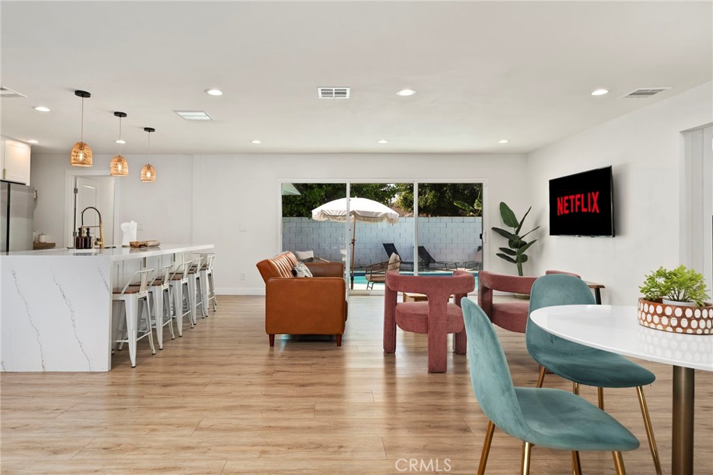 Welcome to this thoughtfully remodeled residence in the desirable Edna Park community. This four-bedroom, three-bathroom home has been fully renovated from the ground up, offering modern comfort, style, and functionality for today’s lifestyle.
Inside, you’ll find open and inviting living spaces with new laminate flooring throughout. The gourmet kitchen is equipped with quartz countertops, stainless steel appliances, and a built-in coffee bar, creating the perfect setting for both daily living and entertaining. All bathrooms have been elegantly updated with custom tile work and high-end finishes, while new lighting enhances the warm and inviting atmosphere.
The home has been upgraded with a new roof, HVAC system, electrical, and a refinished garage with epoxy flooring. For added security and peace of mind, the property is equipped with a modern camera system.
The backyard serves as a private retreat, featuring a completely refinished pool surrounded by manicured landscaping, fruit trees, and decomposed granite pathways framed by privacy hedges.
A rare highlight of this property is the fully permitted Junior ADU—complete with one bedroom, one bathroom, an optional kitchenette, and a private entrance with direct access to the pool. This versatile space is ideal for guests, extended family, or as a potential rental.
Additional conveniences include available stylish furnishings, allowing the home to be offered fully furnished if desired, making for a seamless move-in experience.
This home combines luxury finishes with practical upgrades, making it an excellent rental opportunity in a prime location.