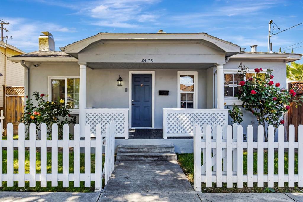 Welcome to 2473 Olive Ave, centrally located in the heart of Silicon Valley. This updated 2BD/1BA home blends charm and modern function. The remodeled kitchen features a waterfall quartz peninsula, pantry, and newer appliances. The living room includes a smart controlled electric fireplace, and the primary bedroom offers a custom California Closets system. Additional highlights include smart lighting, Google Nest with Flair room by room temperature control, blackout shades in all bedrooms, a separate laundry area, and an approx. 300 sq.ft. bright sunroom with its own smart mini split ideal for work or relaxation. Outdoors, enjoy a paver patio, 3+ private parking spaces including 2 under a carport with an electric gate, a backyard lounge area, powered shed, and gardens with fruit trees, vegetables, and herbs. Bonus features include a smart sprinkler system, doorbell, exterior cameras, and a walk in temperature controlled wine cellar. Close to Santana Row, Valley Fair, restaurants, coffee, hospitals, and the Diridon Train Station, with easy access to Hwy 880/280. Dont miss this remarkable San Jose home!