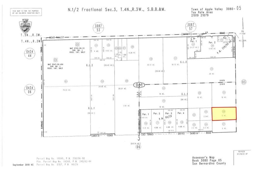 ±5 acres of unimproved residential land for sale on Central Rd in Apple Valley; APN: 3080-051-26. Zoned Equestrian Residential (R-EQ) this site permits for the development of single-family homes with a density of 1 dwelling unit per 0.4-0.9 net acre. Water and power are available. Nearby amenities for future residents include Stater Bros Markets, Food 4 Less, AutoZone Auto Parts, Home & Garden Unlimited, Tractor Supply Co., Best Buy, Cinemark Movie Theater, Six Beans Coffee, Dutch Bros Coffee, and more. Apple Valley continues to grow with active industrial, residential, and commercial projects. Most notably the Brightline West Apple Valley Station, a project recently receiving a $3 billion federal-state partnership grant and the appointment of Siemens Mobility as the manufacture of the trains. Construction is expected to begin soon with the train in operation by late 2028. Buyer to verify all information contained herein. Agent and their representatives are not responsible for the accuracy of these claims.