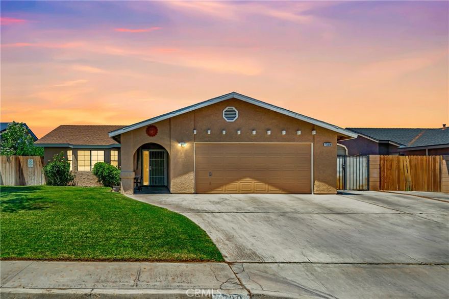 Beautiful 4-Bedroom Home with Pool & RV Access! Welcome to this Spacious 4-Bedroom, 2-Bathroom Single-Story Home Featuring an Open Floor Plan and Great Indoor-Outdoor Living! The Bright Family Room Showcases a Cozy Rock Fireplace, While the Formal Living Room Boasts Picture Windows that Flood the Space with Natural Light. The Kitchen Offers Tile Countertops, White Appliances, Ample Cabinetry, and a Dining Area Perfect for Everyday Meals or Entertaining. The Master Suite Includes a Large Walk-In Closet, Dual Sinks, and a Tiled Shower. Three Additional Bedrooms each Feature Mirrored Closet Doors and Share a Full Guest Bathroom with a Bathtub. Enjoy Convenience with an Indoor Laundry Room and Hallway Linen Cabinets. Step Outside to your Private Backyard Retreat with an In-Ground Pool, Covered Patio, and Block Walls for added Privacy. The Property also Offers RV Access with a Cover, a Newer Roof, New Exterior Paint, a 2-Car Garage with a Workbench, and a Lush Front Lawn with a Charming Covered Porch. Don't Miss this Well-Maintained Home with all the Space and Features You've Been Looking for.