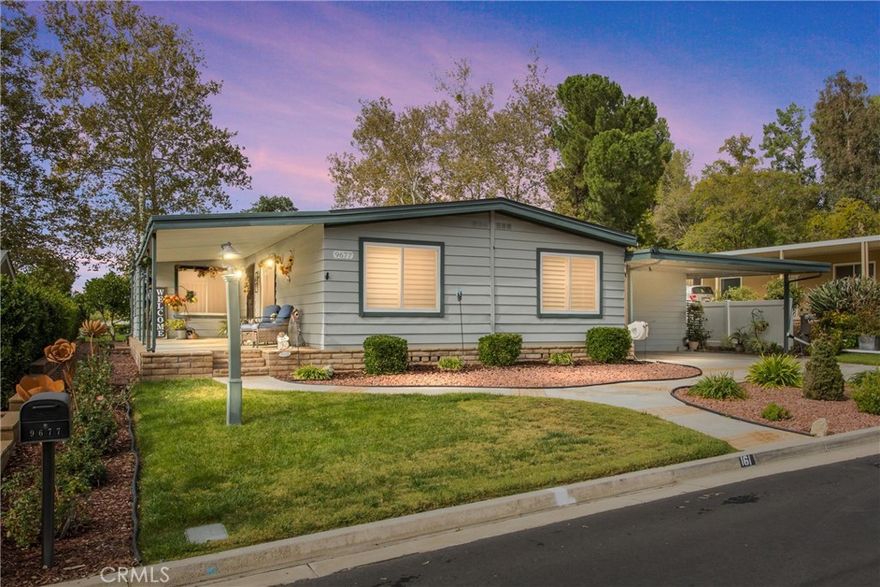 Beautiful Sharondale Home on the Greenbelt.  Located in a 55+ senior community in Calimesa.  Triple wide manufactured home with 3 bedrooms and 2 bath, plus an  office. Great split floorplan with 2 bedrooms and bath in front and Primary Ensuite at the other end with Exquisitely upgraded Bath with soaking tub, dual sinks and Seperate Shower.  Spacious Greatroom with TV area, Pool Table and Dining area.  Kitchen with updates, spacious counter tops, coffee bar, side island with eating bar. Dual Pane Windows. Upgrades 2021 heating and air conditioner and 2024 a 50 year roof. Large Covered Front Porch, Carport, Large Storage or workshop you decide and fenced backyardn with special artificial Turf, vinyl fencing and wrought Iron fencing on the green belt. Special connection for a generator to run. Sharondale offers clubhouse, swimming pool and activites.  Locate close to the I-10 Singleton exit that goes to Upper Yucaipa via Bryant to Hwy 38 and on ramp to Beaumont via Singleton on ramp. Manufactured home 433.