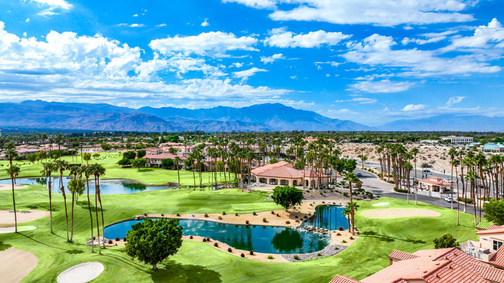 Breath taking Mountains, Lake, Green, and golf course views from this South Facing upstairs condo in Palm Royale Country club gated community!This new paint, new carpet 1 BR/1BA, 763 SF condo offers well appointed vaulted ceilings, lovely open concept with plenty of light, a convenient single car garage for privacy and added storage. Whether morning or evening there will be no disappointments of the views from your balcony.Palm Royale Country Club offers a multitude of amenities: unlimited golf of the Ted Robinson 18 hole, Par 3 golf walking course, Tennis and Pickleball courts, 6 pools/spas throughout the community for your convenience. Located across the street from the famous Indian Wells Tennis Gardens, host to the BNP Paribas Open Tennis Tournament. Minutes away from the finest shopping, dining, and all the great events that bring millions of people here to visit our beautiful valley. Hurry! This one is priced to sell!