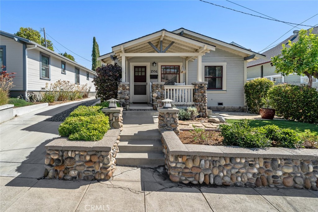 Welcome to 1536 Garden Street, a bright and charming home in the heart of downtown San Luis Obispo. The main residence offers 2 bedrooms, 1 beautifully updated bathroom, a convenient laundry room, skylights that fill the living spaces with natural light. The thoughtfully updated kitchen shines with quartz countertops, decorative tile backsplash, and ample cabinet space. The detached back units are currently used for storage and include 1 bathroom. 2020 plans show potential for a garage with living space above, utilizing the right of way easement. This R2-zoned property currently a licensed short-term rental, offers both a welcoming home and income potential. Buyers are encouraged to independently verify all details, permits, and future possibilities with the City of San Luis Obispo. A rare opportunity to enjoy a light-filled, inviting home with versatile spaces, perfectly situated near all that downtown SLO has to offer.