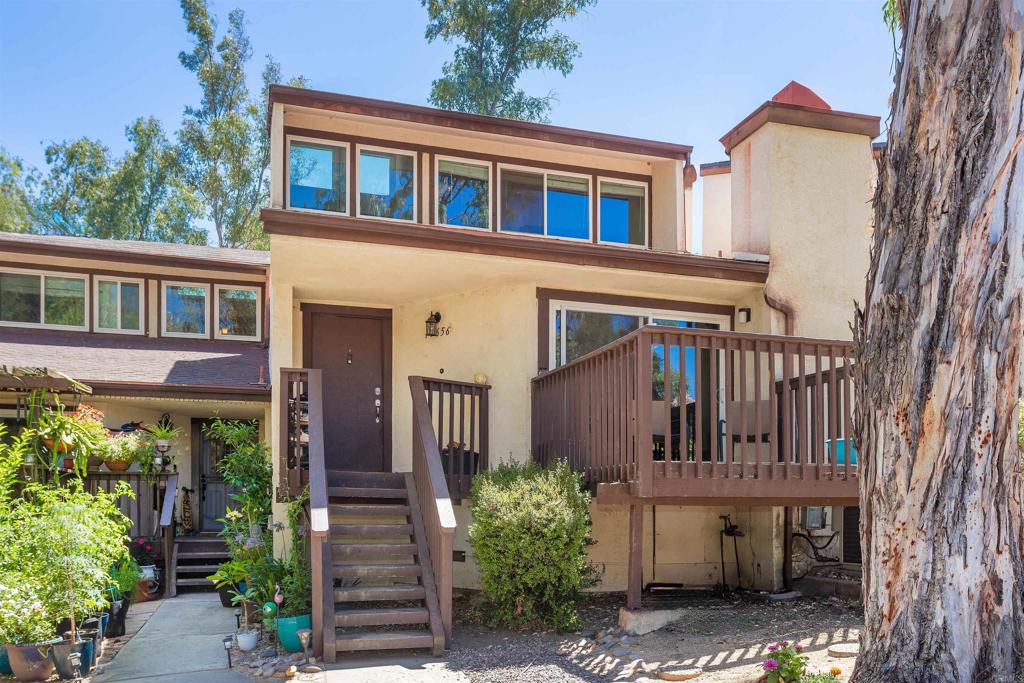 This quaint and cozy home is the second-largest model in the community, offering beautiful wood beamed ceilings, a dramatic spiral staircase, recessed lighting, and tasteful updates throughout. The spacious living room features vaulted ceilings, a stylish wood feature wall, matching fireplace, and sliding glass door access to a large private deck, perfect for relaxing or entertaining. The kitchen includes rich wood cabinetry, stainless steel appliances, and opens to a formal dining room. The home offers two generously sized bedrooms. The primary suite is located on the second floor with vaulted ceilings, abundant closet space, and a private ensuite bathroom with dual vanities. The secondary bedroom and full bathroom are located on the main level. Additional features include central heating and air conditioning, a detached two-car garage, and breathtaking mountain views. Enjoy access to resort-style community amenities, including: Swimming pool and spa, Tennis and basketball courts, Gym and dog park, Equestrian center with horse facilities and trails, Scenic hiking and walking paths. Act Now...