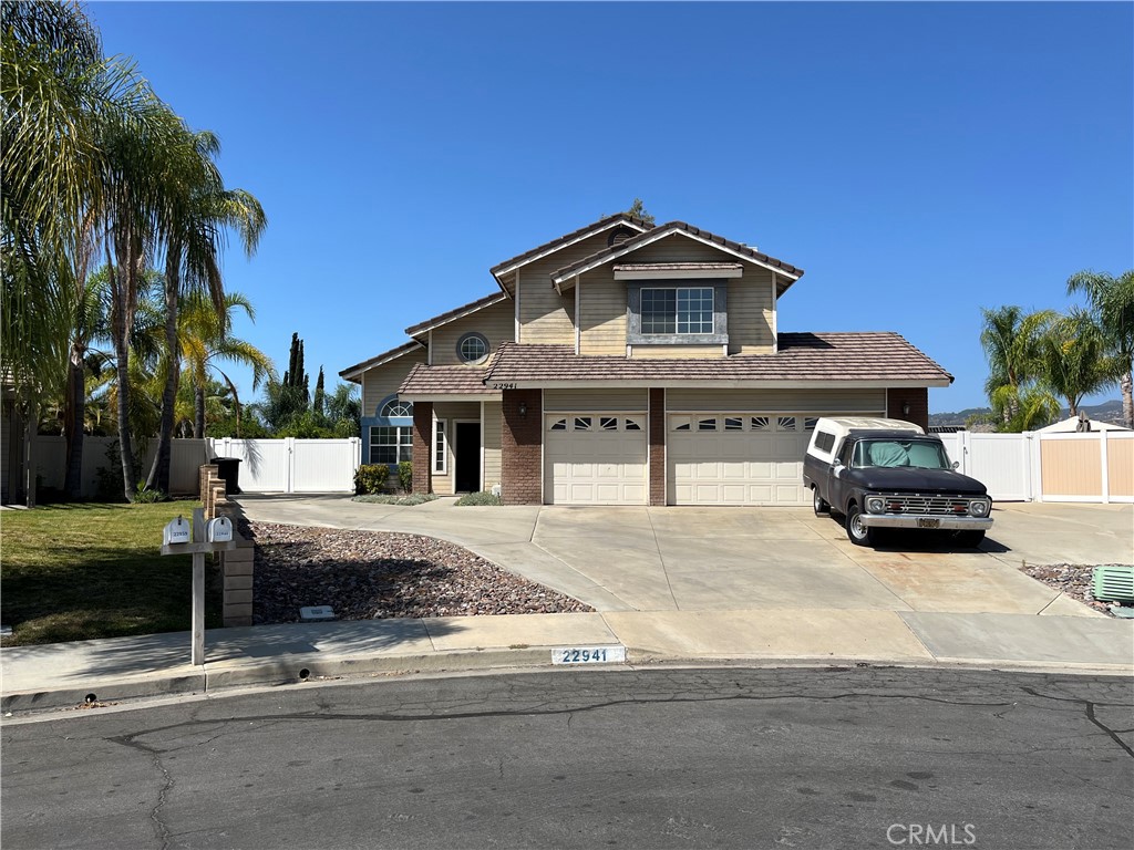 Welcome to this beautiful two-level cul de sac large lot home featuring 3 bedrooms and 2 bathrooms, in addition to a half-bath on the first level. Elegant high ceilings. Get away from it all with this spacious pool home which includes a second floor balcony off the primary bedroom with an amazing view. The large primary bedroom offers a huge walk-in closet and a double-sink vanity in the ensuite. 3-car attached garage is a dream come true. Open kitchen has lovely granite counter tops. The kitchen opens into the family room with a lovely fireplace for those warm cozy nights. Large backyard with a sparkling pool and spa and lots of room to expand to make for relaxing entertaining. Close to elementary school, freeway access and local shopping.