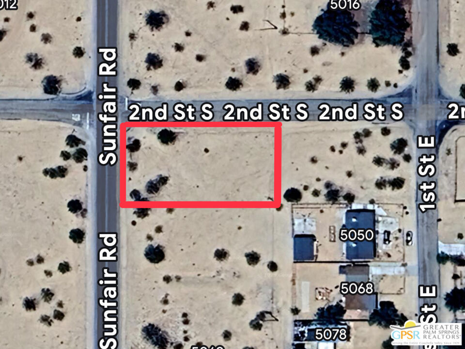 City water and electric available located on the South East corner of Sunfair Road and 2nd Street. Zoned JT/CG-SCP, buyer to verify use and restrictions with the county of San Bernardino.