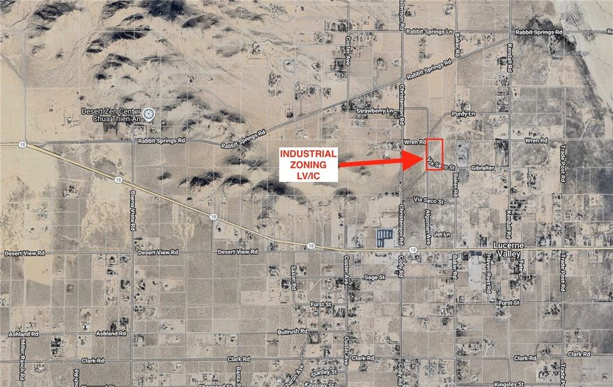 ***Owner will carry note!*** 5 Acres of Industrial Land in Lucerne Valley!

Opportunity knocks with this industrially zoned 5-acre parcel, offered at one of the best prices in the High Desert. Located near existing utilities, this property offers excellent potential for future development, investment, or owner-user use.



The parcel provides easy access to nearby highways and established industrial activity, while still being close to local services in Lucerne Valley. With flat, usable land and competitive pricing, this site is positioned as one of the most attractive industrial opportunities in the area.



Whether you’re an investor seeking long-term appreciation or a business owner looking for affordable industrial land, this lot offers flexibility and value.