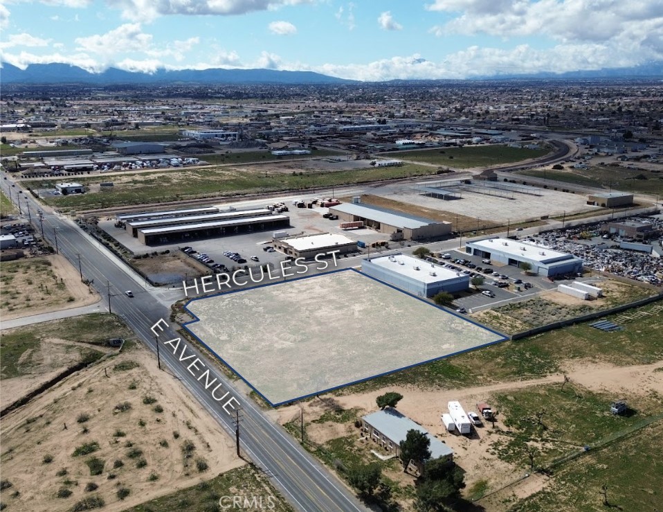 Presenting an approximately ±2.5-acre vacant land parcel in the City of Hesperia. Zoned GI – General Industrial as part of the Main Street/Freeway Corridor Specific Plan, this site is ideal for various industrial applications. Positioned at the corner of E Avenue and Hercules St., the property benefits from a highly strategic location, situated less than one mile from Main St., a pivotal east/west corridor through Hesperia. Essential utilities are readily available surrounding the site with sewer and water lines in both Hercules St. and E Avenue. Buyer to verify all information contained herein.