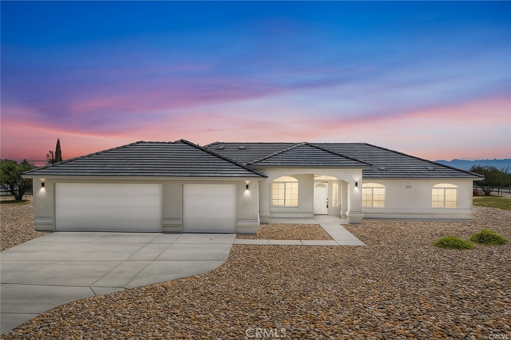 CHECK OUT THIS IMPRESSIVE NEW CONSTRUCTION HOME IN HESPERIA! This home offers approximately 2100 SF of amazing living space. Enjoy your kitchen with solid surface counters, functional cabinets, large pantry, center island and modern appliances. The gathering area is spacious and inviting. The split floorplan offers a comfortable feel with the main bedroom on one side of the house and with a bathroom to include dual sinks, separate tub and shower. The other bedrooms are off the hallway and are adequate in size and share a bathroom. Next to the indoor Laundry is also a half bath that is great for guests. There is a total of 4 Bedrooms and 2 ½ Bathrooms. Also, there is plenty of parking in the 3 car garage. Enjoy the desert weather under the covered patio overlooking a large lot. Solar panels that are owned are included and installed at the minimum standards. Take a look at this Amazing Home! ***
Property is not and does not include landscaping. Photos are for marketing purposed and future vision.