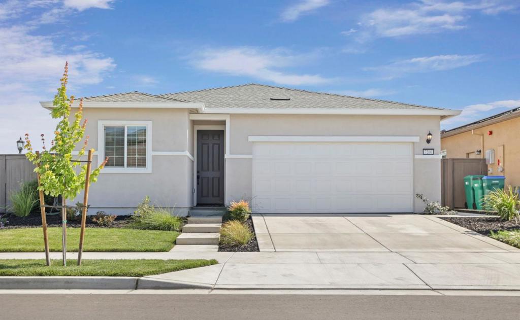 Seller will provide buyer with a credit of 1% of the purchase price towards a rate buy down or closing costs on this wonderful home! You will love the spacious kitchen with island, refrigerator and quality appliances. Generous sized indoor laundry room with storage and new washer and dryer. Home is situated on a large premium corner lot that has upgraded drain lines, a French drain, and 13 6 inch catch basins. You'll appreciate the 8 Sunnova solar panels that are OWNED not leased, battery back-up power and a finished garage. A tranquil yet functional attractive redwood walkway leads to the backyard which is a blank canvas for you to create your own private oasis. This super energy efficient home is integrated with smart technology. Versatile location. Easy freeway access. This single story turn key home is ready for its new owner to move right in!