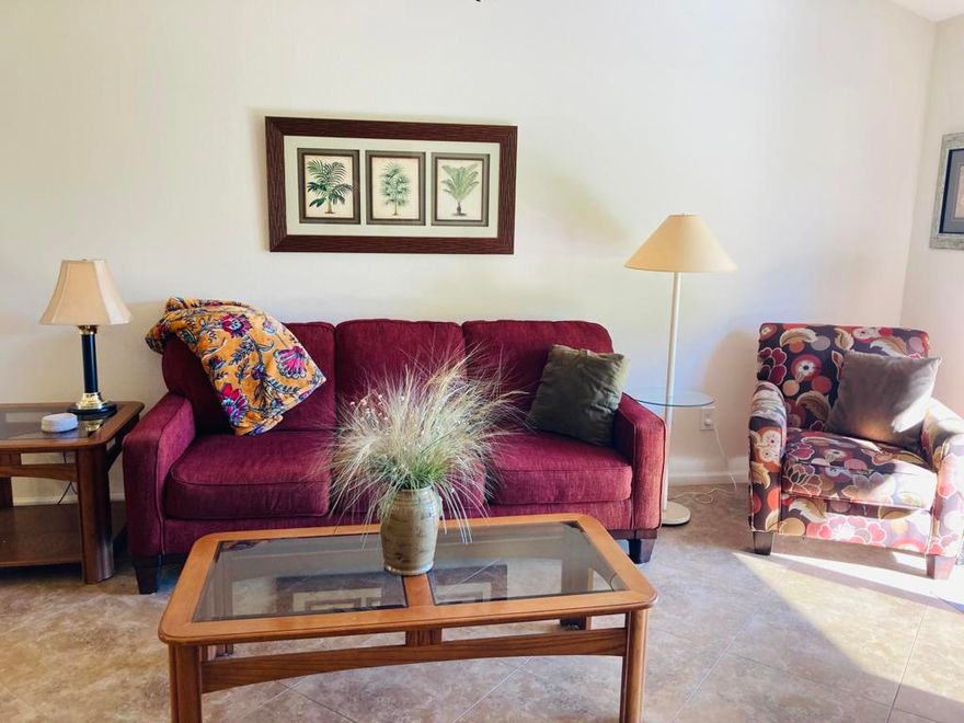 New Seasonal Rental - Popular Vintage Floor Plan at Palm Desert Resort Country ClubDiscover this beautifully updated 2-bedroom, 2-bathroom seasonal rental located in the highly sought-after Palm Desert Resort Country Club. The desirable split-bedroom layout places each bedroom on opposite sides of the spacious living and dining area, offering comfort and privacy for you and your guests.Enjoy an updated kitchen and bathrooms, stainless steel appliances, a breakfast bar, and both tile and carpet flooring. The home features vaulted ceilings, overhead fans, in-unit laundry, and comes fully furnished and turnkey for an effortless stay.Step outside to the south-facing extended patio, complete with new outdoor furniture, BBQ, and a dining set, all overlooking lovely greenbelt views. A 2-car garage provides convenient parking and storage.Located within a guard-gated golf community, residents enjoy access to a championship 18-hole course (pay-as-you-play or membership packages available), 20+ pools and spas, pickleball, tennis, bocce ball, and a vibrant, friendly clubhouse with plenty of social activities.$5,500 per monthAvailable: December 15, 2025; January, February, and April 2026(March 2026 is already booked.)Perfect for your desert getaway--contact us to reserve your stay!