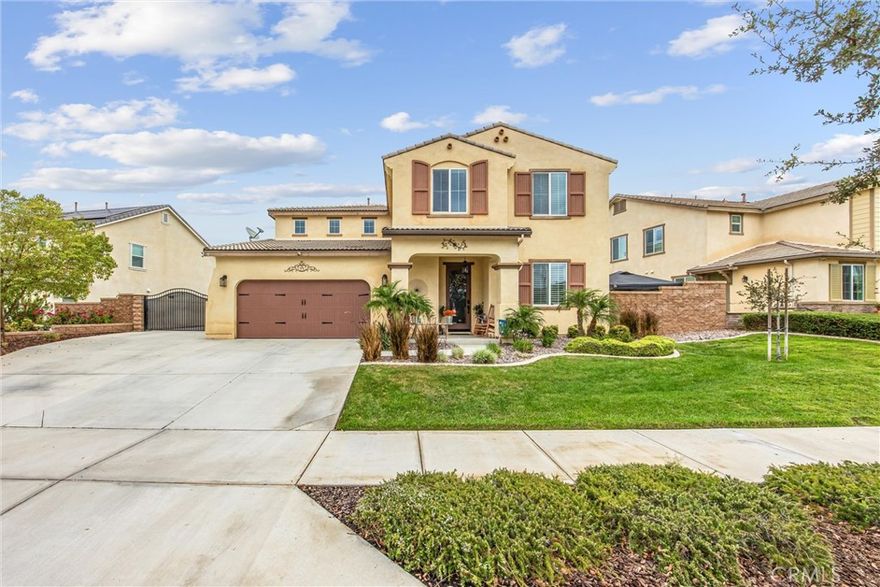 Welcome to this stunning pool home located in the highly desirable neighborhood of Citrus Heights. The home features five bedrooms and three bathrooms. One of the bedrooms is located downstairs next to a bathroom,  ideal for guests or multigenerational living. In addition, downstairs there is a den that could be used as a potential extra bedroom or an office. The open floor plan showcases a gourmet kitchen with granite counters, rich cabinetry, stainless steel appliances, a wine cooler, and a center island that flows into the formal dining area and family room with a fireplace - perfect for gatherings. Upstairs, there are four bedrooms, a loft and a laundry room with a sink. The primary suite is a true private retreat. Just off the bedroom there is an additional open space which could be used as a lounge, a home office or a quiet reading nook. The suite also has a spa-inspired bathroom  featuring a dual vanity, a built-in vanity nook, a soaking tub and a separate shower. Completing the suite is a spacious walk-in closet that provides plenty of room for storage and organization. Outdoors you will have your private oasis with a sparkling pool and spa, a covered patio with a TV and fireplace and a built in BBQ island ideal for entertaining. With a gated side yard for RV parking, an oversized driveway, a view to the canyon and lush landscaping, this home is designed for convenience and luxury. Community amenities include multiple parks and walking trails.