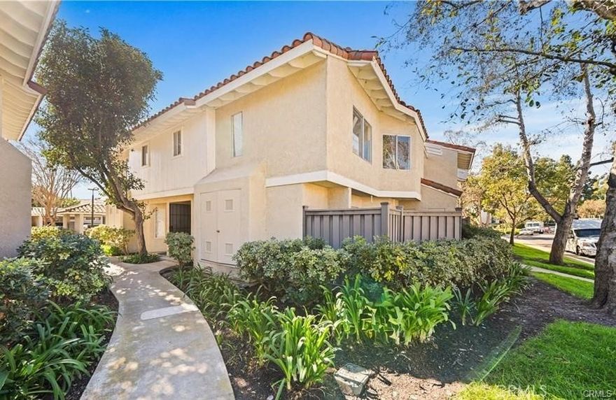 Fully upgraded two-story townhouse located in Orangetree Community in the City of Irvine. No one above or below! This home has been upgraded with laminate flooring, including the stairs, recessed lighting in the living room, and kitchen. The main floor powder room is next to the laundry, with a side-by-side washer and dryer. The kitchen was upgraded with quartz countertops, backsplash, and brand-new stainless-steel appliances.  Two suites on the upper level have high ceilings, mirrored sliding closets, ceiling fans, and a remodeled full bath. Private enclosed patio with direct access from the living room. The community features pools, tennis courts, a gym room, and a clubhouse. Water and trash bills are included in the HOA. The Orangetree community is surrounded by biking and hiking trails, providing endless outdoor activity options. One assigned covered carport is next to the unit, and plenty of guest parking is available. Close proximity to Eastshore Elementary, Lakeside Middle School, Woodbridge High, Oak Creek Golf Course, Irvine Community College, Irvine Spectrum for shopping, and major freeways.