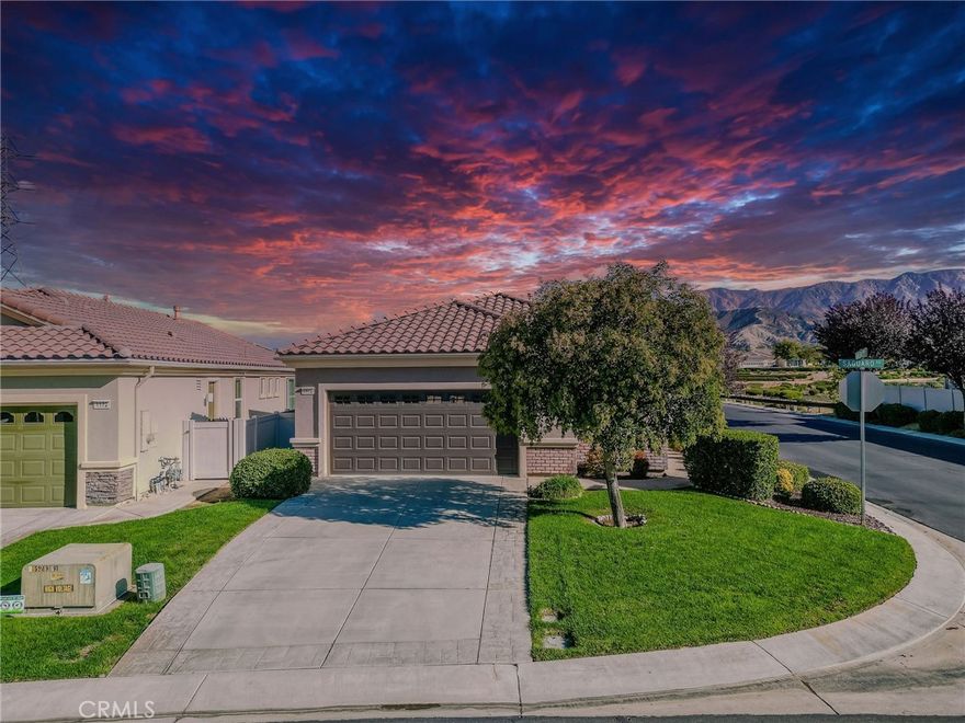 Welcome to 1168 Saguaro Road, a beautifully maintained home in the highly desirable 55+ community of Beaumont. This charming property offers comfort, style, and a low-maintenance lifestyle, perfect for enjoying Southern California living. Step inside to find newer, wood-like flooring throughout and neutral, freshly painted walls that create a bright and inviting atmosphere. The spacious kitchen features elegant granite countertops and seamlessly opens to the dining and living areas, ideal for entertaining or everyday living. The primary suite is generously sized with its own private bathroom, providing a peaceful retreat. A versatile den offers the option of a third bedroom, home office, or hobby space. Enjoy the outdoors from the oversized covered patio equipped with a ceiling fan, where you can relax and take in the stunning mountain views. Sitting on a desirable corner lot with only one close neighbor, this home offers extra privacy and space. Additional highlights include plantation shutters throughout, a dedicated laundry room with granite counters and sink, and a secure, gated setting for peace of mind. Residents of this vibrant community enjoy a wealth of resort-style amenities including a pool, spa, fitness center, tennis and pickleball courts, golf, and more. This home truly combines comfort, convenience, and an active lifestyle all in one of Beaumont’s most sought-after neighborhoods.