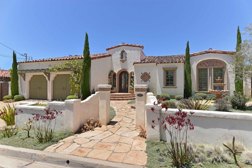 Short-term fully furnished rental available on August 1st for a minimum of one month, with a maximum lease of six months. Beautifully remodeled in 2012, this single-story Spanish-style home offers panoramic ocean and canyon views from a quiet double cul-de-sac in the Muirlands neighborhood. Featuring 2 bedrooms plus an optional third currently used as an office, the home includes an open floorplan, designer finishes, hand-painted Mexican tile, hardwood floors, and natural stone bathrooms. All utilities, weekly landscaping, and a maid service once a week are included.