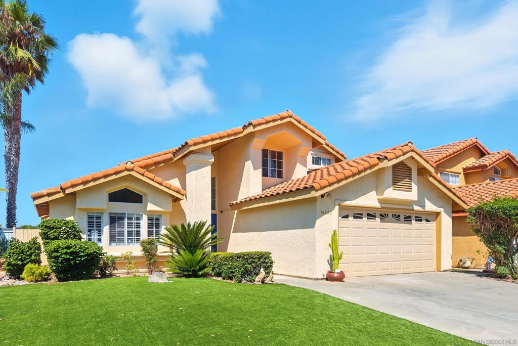 Welcome to a wonderful opportunity to own an ocean view home which is about 8 miles inland. A quiet neighborhood in the northwest area of Rancho Penasquitos and the popular Poway Unified School District is appealing. Located on a single loaded street you experience peaceful days. As you drive up you will notice the easy care front lawn. When you enter the home, the spacious living room with vaulted ceilings will be on the left. Walking through the living room and into the dining area you will notice a room addition that could be used as the dining room or music room or study or office or many other functions specific to your family. Moving into the kitchen you will notice beautiful cabinets and granite counters. The breakfast area affords you a view to the west and the Pacific Ocean. The Family room is next to the kitchen. Walking toward the front door you will come to the downstairs bedroom and bath. Venture upstairs and to the left is the spacious main bedroom and bath and lovely views to the west. The Jack and Jill bedrooms and bathroom complete the sleeping areas. When you return downstairs, go to the back yard and stand on the deck to see the view better. Sunsets are marvelous from here. There is space for entertaining and barbequing. Schools are part of Poway Unified. Elementary is Adobe Bluffs. Middle School is Black Mountain Middle School and Mt. Carmel High School is assigned for the high school. Enjoy a wonderful experience in this friendly neighborhood.