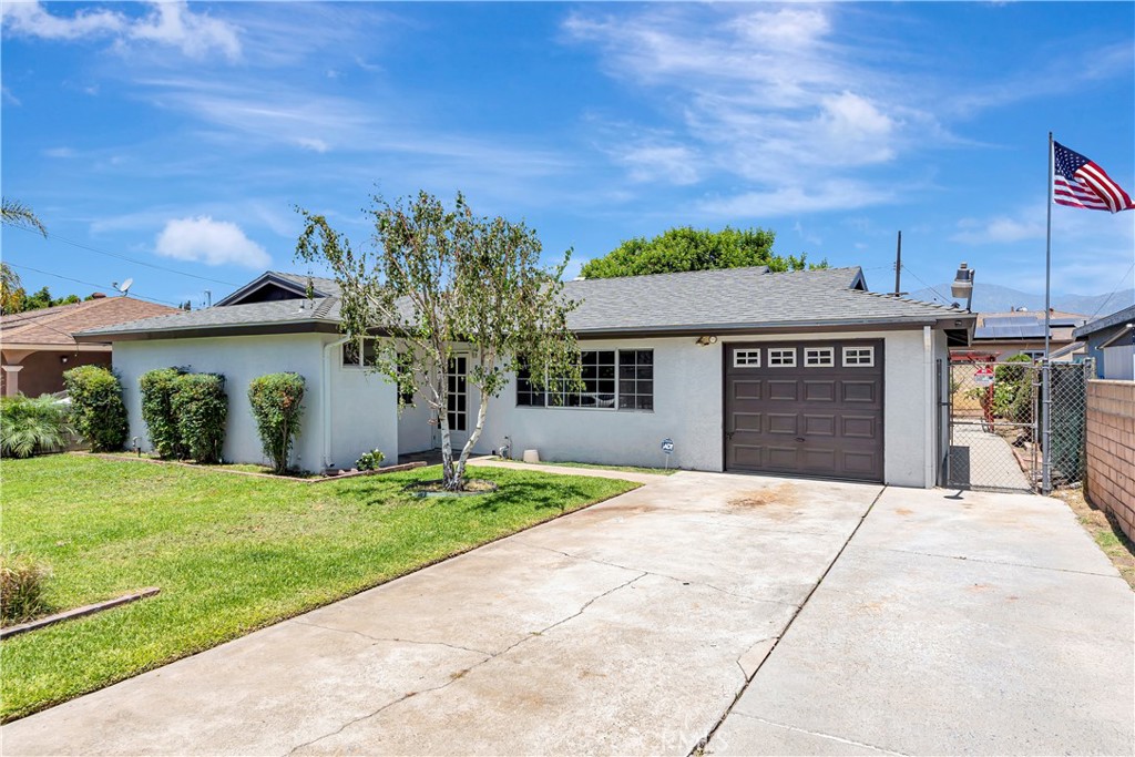 Fantastic Homeownership Opportunity! Family owned home for almost 50 years!
This home is well located within the city of Baldwin Park & is also located on a small quiet street. This property is adjacent to the Santa Fe Dam recreation area & the Arcadia Golf course & water conservation park. You will discover this location will provide plenty of parking on the street as well as room for larger vehicles on the long oversized driveway area. Come & see this well cared for 3 bedroom & 2 bathroom home. There is a large lot with a wrought iron gated front yard & fully fenced back yard space providing plenty of room for kids and pets to play with block walls, a covered patio and an additional larger storage shed. There is a built-in ground fountain/pond in the backyard while also providing an open yard space with room to spare while having mature landscaping & a beautiful large tree offering shade within this backyard space. This home has an open & user friendly layout with a light & bright feel. This home features neutral colors & is in great overall move-in condition. Walk into the living room space & you will find plenty of room for larger furnishings & a comfortable space for all to gather with plantation shutters. The primary bedroom is to one side of the home while the other guest rooms are to the other side while providing a private & separate sleeping area for the main bedroom. The garage has plenty of custom built in cabinetry storage space & offers additional storage above the rafters as well. This home features a newer central heating & air conditioning system, a newer tankless water heater, laundry hookups & space plus newer plumbing throughout the home. This property is also located near all needed conveniences, schools, shopping & freeway access in all directions. This property value & features represent a great buy for the area with the overall condition for this well cared for home. A must see property as this one will not disappoint!