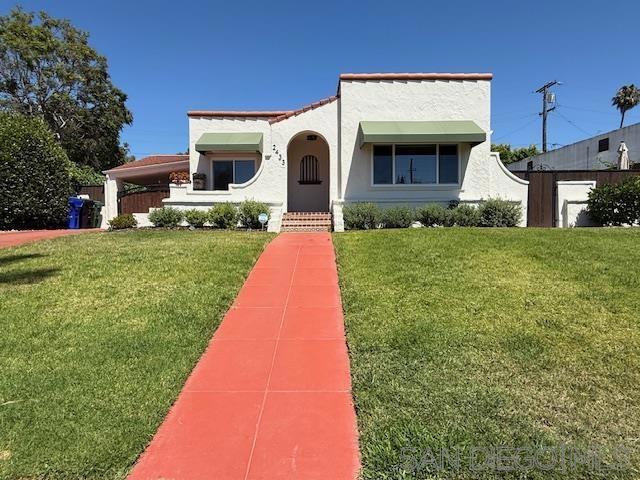 Historic Mission Revival Meets Modern Luxury in Burlingame Welcome to Burlingame—one of San Diego’s most historic and sought-after neighborhoods, known for its architectural charm, walkability, and vibrant community feel. Surrounded by stunning period homes, this area stands out as one of the most desirable in the city. This beautifully remodeled Mission Revival residence artfully blends modern elegance with timeless design. From classic coved ceilings to a spacious open floor plan, give a nod to the home’s architectural roots. Every detail has been thoughtfully curated. Nearly $200,000 in upgrades reflect refined taste and attention to detail—along with significant structural improvements to ensure comfort, durability, and peace of mind. Smart-home features include three Ring cameras and an Ecobee smart thermostat, offering modern convenience, energy efficiency, and added peace of mind. A 16-panel solar system was recently installed, providing sustainable energy and long-term savings. Step inside to find beautifully crafted flooring that flows seamlessly throughout the home, combining modern style with low-maintenance durability. The bathrooms have been fully renovated with premium finishes: the en suite features eye-catching patterned tile that adds style and character, while the second bath is finished with porcelain tile featuring a refined marble pattern. Both spaces evoke a spa-like feel, with high-end materials and fixtures throughout. Please see supplement for more details The gourmet kitchen is a showpiece, featuring custom cabinetry, quartz countertops, premium appliances, a charming farmhouse sink, and a welcoming eat-in bar—perfect for both everyday living and entertaining. Elegant, Mediterranean-style light fixtures throughout the home add warmth and character . Step outside to a beautifully landscaped, south-facing backyard designed for outdoor living—creates the perfect setting for al fresco dining. Mature fruit trees offer shade, beauty, and a farm-to-table lifestyle, while a timed B-hyve smart irrigation system ensures year round curb appeal with minimal effort. A freestanding Wolf outdoor grill with its own dedicated gas line also conveys. Additional highlights include a charming porte cochère and an extended driveway that comfortably accommodates 2–4 vehicles—providing convenient, private off-street parking Other updates include a new driveway, upgraded drainage, and fully modernized electrical, plumbing, HVAC, and structural systems—delivering modern performance behind a historic façade. Located just moments from local cafés, boutiques, and restaurants, this home offers not just a place to live, but a lifestyle. This is more than a home—it’s a rare blend of location, history, and thoughtful modern living which offers comfort and functionality