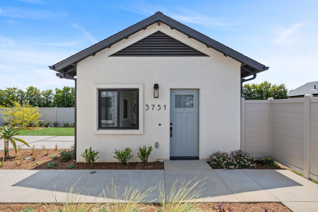 Modern Coastal Living in the Heart of Olde Carlsbad – For Lease, Available July 15th! Tucked away down a private drive, 3751 Adams Street offers the perfect blend of privacy, space, and style—just minutes from Tamarack Beach and the vibrant shops and dining of downtown Carlsbad Village. This new construction, detached 1 bed/1 bath, 512 sqft ADU home features a private entrance, parking space and fenced yard with patio. This property Does Not allow Pets, and is 1 of 3 units that are being leased. The 2 other units are separate ADU and a detached main home. Enjoy modern, open concept living with luxury vinyl plank floors throughout and filled with natural light. The full kitchen offers white shaker cabinets, quartz countertop, tile splash and brand new GE stainless appliances - 30" gas range, microwave, dishwasher and French door refrigerator. In unit laundry and air conditioning are convenient amenities. The bedroom offers a spacious walk-in closet. Terms: 12 month lease term, no pets, security deposit to equal 1 month rent, and prior to move in new washer/dryer and window coverings to be installed. Tenant to pay: flat fee utilities fee of $150 per month, and internet. Landlord to pay: SDG&E, water, trash/recycle, landscaping, and periodic pest control.