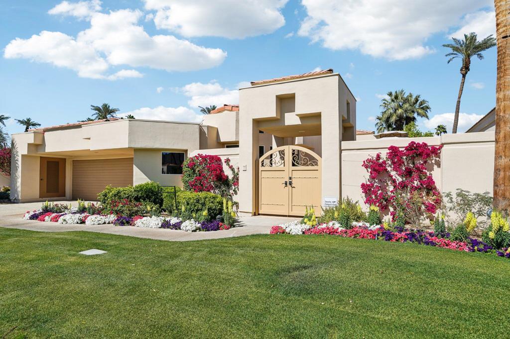 Exclusive property that has been completely renovated and is move-in ready and available to you now, to enjoy the Desert Horizons Lifestyle. With Panoramic Double Fairway Golf Course and Mountain Views everywhere from this highly desired Doral Floor. Located on a quiet interior cul-de-sac. The private gated Courtyard welcomes you into this picture perfect Furnished Home offering an open floor plan. Highlights include new flooring throughout the home, Wet room in Master Bathroom, crown molding, and high ceilings. The living Room has a dual-sided Fireplace and Wet Bar, Dining area with walls of windows lets the natural light in. The renovated Chef's Kitchen offers a new Island, new soft-closing Cabinetry and drawers featuring a Viking 6-burner Cooktop and a Breakfast Nook. The Luxurious Primary Suite boasts a spa-style bath and showers, dual vanities and custom walk-in closet. The 2nd & 3rd Guest Rooms offer a bath off of each room. Walk out to the expansive entertaining Patio with a modern look of concrete pavers. Imagine your time enjoying the fire pit as you gaze over the captivating Mountain Vistas, the Fairway and Green. A picture-perfect lifestyle. Sellers have relocated and ready to close.