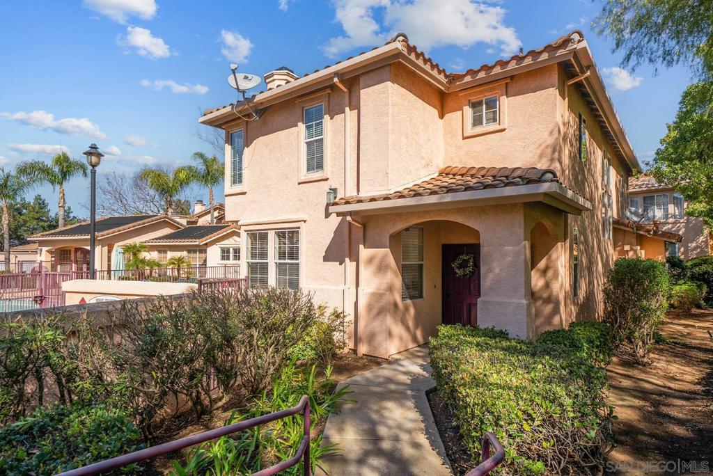 Now conventionally financeable! HOA insurance issue has been resolved - which provides a fresh opportunity for previously ineligible buyers! Discover the perfect blend of luxury and convenience in this stunning corner townhome, with the sought-after and rarely available floorplan featuring spacious dual master suites upstairs that lives like a single family home. Located in the prestigious Morada community of the gated Vista Del Lago, this Mediterranean-inspired neighborhood offers resort-style living with a prime location behind the smaller community pool and spa, giving your oversized patio a private, vacation-like feel. Inside, enjoy an abundance of natural light, new carpet, a cozy slate hearth. The kitchen is equipped with stainless steel appliances, a laundry closet with extra storage, and a new washing machine, dishwasher, and microwave (installed in 2023). Residents enjoy world-class amenities, including multiple pools and spas, an exercise room, tennis and pickleball courts, a basketball court, a playground, a dog park, a clubhouse with a pool table, and a scenic pond with a fountain. The community also features EV charging stations and a 24-hour guarded entrance for added security and peace of mind. Situated in the award-winning Poway Unified School District and just minutes from Lake Hodges, hiking trails, golf courses, wineries, and top-rated schools, this home offers the best of Rancho Bernardo living. VA approved. HOA includes water, sewer, trash, and amenities. Don’t miss your chance to live your best life here!