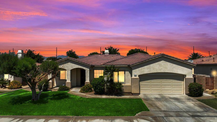 Here is your rare opportunity to own this beautifully updated home nestled in Indio's highly sought after Sunburst neighborhood.This spacious and well-maintained home offers 4 bedrooms + large den/office, 2 full bathrooms, and 2,026 square feet of comfortable living space, all situated on a generous 9,148 square foot lot. Built in 2004 and thoughtfully upgraded, this home is truly move-in ready and ideal for families, retirees, or anyone seeking a serene desert retreat. And no HOA!Step inside and be greeted by a freshly painted interior and an open floor plan that flows seamlessly from room to room. The large living/great room features a cozy gas fireplace, perfect for relaxing nights or entertaining guests. The kitchen has been refreshed with a brand-new stove and oven, microwave, and dishwasher, making meal prep a joy. Also featured are a casual dining area adjacent to kitchen, and a more formal dining area off of the great room.The bedrooms are generously sized, with brand-new carpet for a soft and clean feel. New ceiling fans have been installed throughout the home to help keep things cool during the warmer months. Both bathrooms are well-appointed, offering comfort and convenience for everyday living.Additional upgrades include a brand-new garage door and an epoxy coated floor in the attached garage - adding style, durability, and functionality. The garage also offers plenty of storage and workspace, making it perfect for hobbyists or homeowners with toys and tools.Outside, the home features a spacious backyard with room to create your own desert oasis - whether it's adding a pool, garden, or entertaining area. There's also a generous patio area for lounging and weekend BBQs.One of the standout features of this property is its prime location with close access to schools, dining, golf, and all that Indio has to offer.This property blends comfort, convenience, and modern upgrades into one perfect package. Don't miss your chance to make this wonderful Indio home your very own!