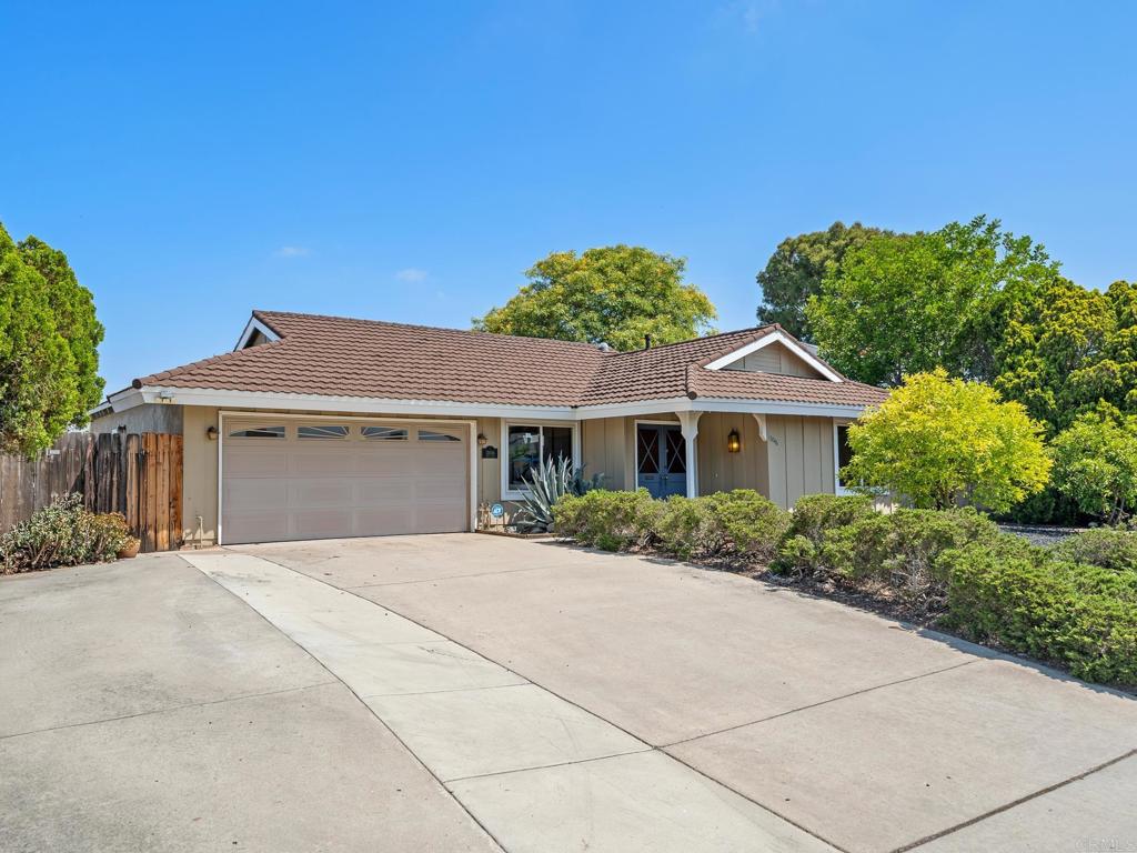 Sweeping canyon views and stunning sunsets from this charming single-level home in Poway. One of the largest three bedroom homes in the community, it features an open layout, eat-in kitchen with breakfast bar, and a spacious primary bedroom with an ensuite bath. A permitted addition expanded both the dining area and primary suite, providing extra square footage rarely found in the neighborhood. The backyard features a large west-facing deck with expansive canyon views. A second patio offers space to entertain or the opportunity to add a bbq bar or hot tub. Updates include recently replaced central AC & ducting throughout, repainted interior & exterior, and newer dual pane windows & sliding glass door. No HOA or Mello-Roos. Located in the award-winning Poway Unified School District and in close proximity to parks, schools, shopping, and dining.