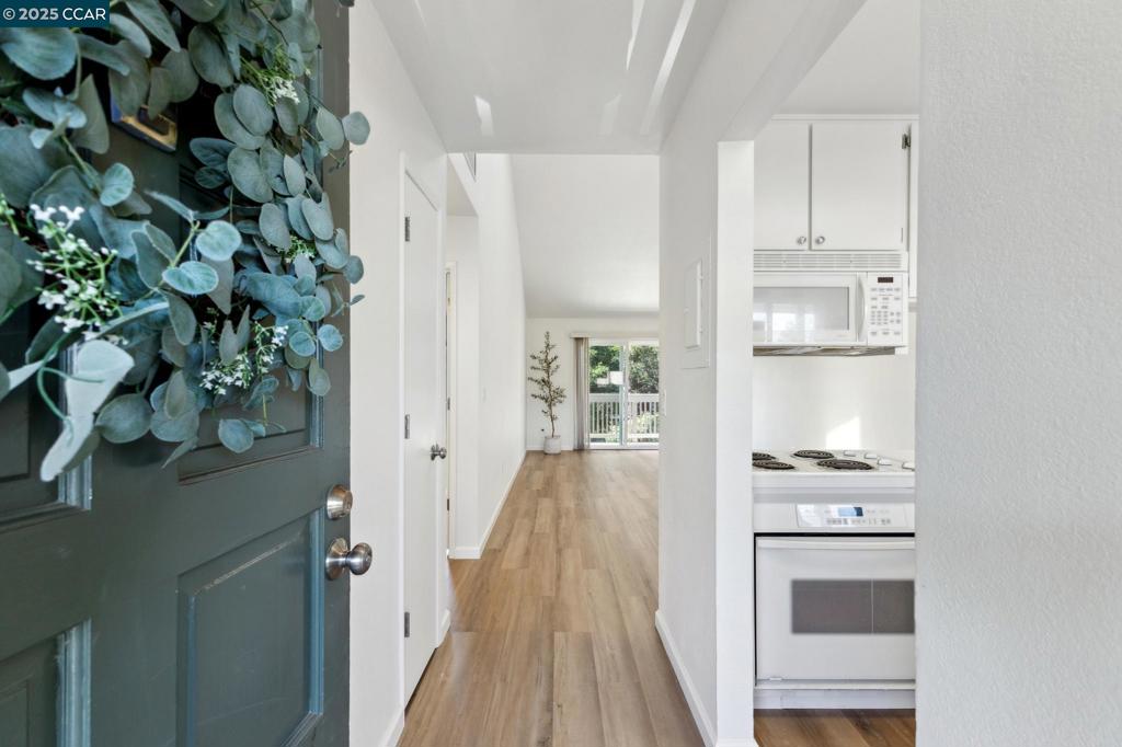 Welcome to 3847 Vineyard Avenue, Unit 31/K — a beautifully updated, top-floor condo offering the perfect blend of comfort, style, and convenience, just moments from vibrant, historic downtown Pleasanton. This spacious 1-bedroom, 1-bathroom home features soaring vaulted ceilings, an abundance of natural light, and a thoughtfully designed layout. Enjoy recent updates throughout, a well-appointed kitchen, in-unit laundry with washer and dryer included, and a generous private balcony showcasing 360 degree views. The unit provides ample storage with large closets, a detached garage, and a private storage room enclosed within. Located within Pleasanton’s award-winning school district and offering easy access to all commute routes, this home is the perfect option for first-time buyers, downsizers, or anyone looking to enjoy the best of East Bay living. Don't miss this rare opportunity to own in a prime location — your Pleasanton lifestyle begins here!