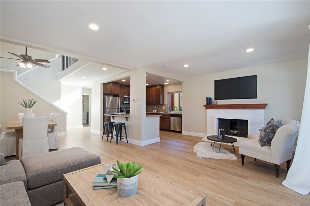 This Scripps Ranch townhome has been completely remodeled from top to bottom including brand new kitchen with granite counters and stainless steel appliances, new windows, flooring, paint, recessed lighting, beautifully redone bathrooms, brand new central heat, high-efficiency AC, and so much more! Plus oversized, fenced patio with amazing sunset views and privacy! Very close to restaurants, shopping, top-rated Scripps Ranch schools, and more! Neighborhoods: Scripps Ranch Other Fees: 0 Sewer: Sewer Connected Topography: GSL