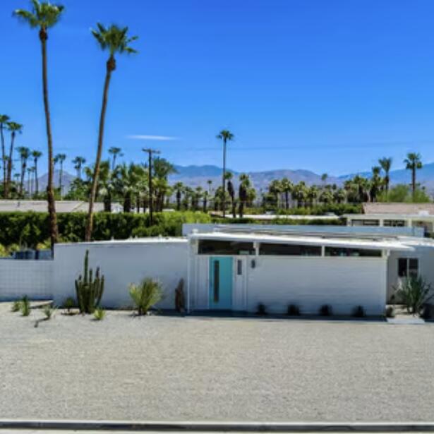 Welcome to this exquisite remodeled mid century home. Combines timeless architecture with all the modern upgrades. This gem is appx. 3000 square feet and perched on a massive third of an acre lot in south Palm Desert walkable to our vibrant El Paseo with luxury shopping and dining. main home features 2 bedrooms suites, and pool house features another two full bedroom casitas plus another guest room w/bath.Iconic midcentury features. The outside is an entertainers dream with new salt pool and spa plus a solar owned system. Outdoor shower and TV and full outdoor kitchen to entertain you friends and family than after dining poolside, take in a game of Bocce ball on your own court all this in Palm Deserts most sought after neighborhood. This home is perfect for a large family or corporate retreat. May rent 8-12 months Call Cheryl or Katherine to view.