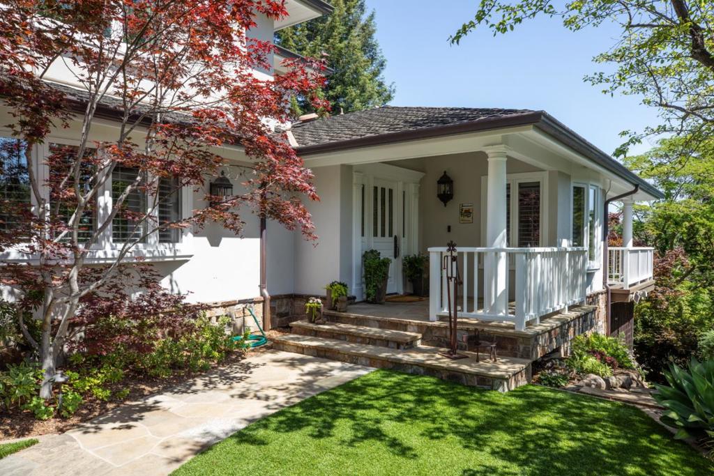 Meticulously built with thoughtful design and exceptional craftsmanship, this gated home offers an impressive blend of elegance and modern conveniences with artistic hardware throughout. Home Includes, 3 ensuite bedrooms plus a bonus suite with 4th bedroom, kitchenette, 2nd laundry room, full bath with leathered granite, and private access. Beautiful hardwood floors grace the main living areas with the living room and family room each having modern gas fireplaces, and wine refrigerators. Chefs kitchen has high-end appliances, 2 dishwashers, pot filler, plus dining area with built-in seating. Luxurious primary suite with adjacent two work-station office space, gas fireplace, radiant floors, two vanities, and 2 shower heads in bath. Set on a professionally landscaped one-acre lot with lush foliage, artificial lawn, two stone patios and outdoor BBQ, this home caters to easy entertaining. The 3-car garage is equipped with cabinets, epoxy floor, Campbell Hausfeld air compressor, dog basin and wired for 2 EV chargers. Additional carport for oversized vehicles. Close to downtown Los Altos and scenic walking trails, and coveted Los Altos Schools