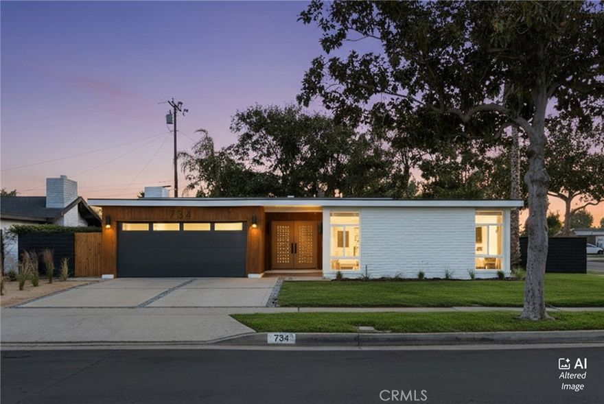 Located in Fullerton’s iconic “Forever Homes” neighborhood, this beautifully remodeled 1956 Mid-Century Modern residence reflects the architectural vision made famous by A. Quincy Jones & Frederick Emmons, designers whose plans were promoted nationally through Joseph Eichler’s 1950s “House That Home Built” segment. These homes, inspired by Eichler’s modernist principles, were built locally by Pardee-Philips and remain some of Fullerton’s most cherished post-war designs. This upgraded 3 bed, 2 bath home showcases double entry custom oak doors, modern European oak cabinets, imported terrazzo floors from Italy, one if kind corner, classic Forever Home features including soaring open-beam ceilings, expansive floor-to-ceiling-style windows that fill the home with natural light, and a beautiful entry skylight. Modern renovations include a fully remodeled kitchen, new flooring, and updated bathrooms, delivering a perfect blend of history and contemporary style. Sitting on an 8,000 sq ft lot, the property offers a side gate for RV parking plus a 2-car direct-access garage, a rare find in this mid-century enclave.



A stunning example of Fullerton’s Mid-Century legacy, revived, refreshed, and move-in ready.