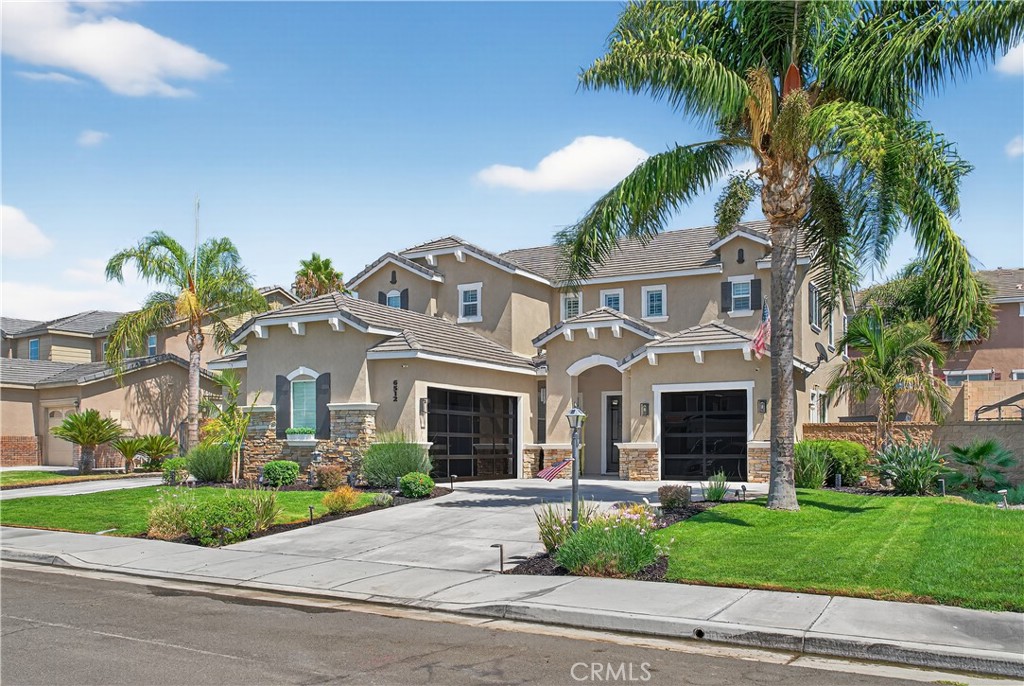Welcome to one of Eastvale’s premier homes, where elegance, functionality, and custom craftsmanship come together seamlessly. This 5-bedroom, 3-bath residence offers approximately 3,050 square feet of living space, thoughtfully designed with upgrades that make it truly stand out. Step inside to discover a custom kitchen design featuring upgraded counters, cabinetry, and flooring, complemented by custom paint finishes that bring warmth and character throughout the home. The versatile first-floor guest bedroom doubles as a private office, while the dual-sided fireplace adds charm and sophistication to both formal and casual living areas. Upstairs, expansive bedrooms provide comfort and flexibility, while the spacious primary suite serves as a private retreat with a spa-like bathroom and a large walk-in closet. Designed for convenience and lifestyle, this property features a fully finished garage with custom doors, overhead storage racks for ultimate organization. Outdoors, enjoy dedicated RV parking with full hookups and thoughtfully designed exterior accents that enhance both curb appeal and practicality. Every detail of this home has been carefully curated to balance beauty and function. With its generous floor plan, luxury upgrades, and custom features throughout, 6512 Caxton St is truly one of the neighborhood’s finest offerings.