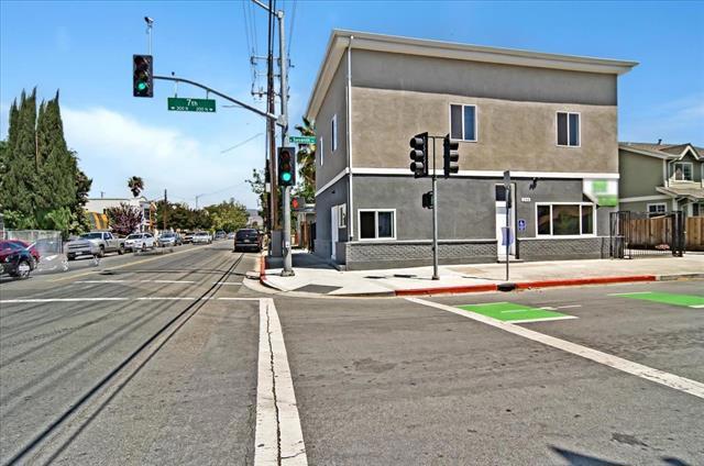 A Mixed use building with 4 units different sub addresses. Fully rented. First floor has a separate street entrance suitable for offices. Second floor has two residential apartments with 2bed/1bath unit & 1bed/1bath unit. Property is completely remodeled, renovated with permit: new electric system, new water pipe, new roof, new water heater, new wall furnace, some new windows, laminate flooring, recessed lights, stainless appliances, recently painted in & outside building, spacious parking. This property has a great potential and opportunity with several income producing options for those most interested in creating a unique space for work and live.