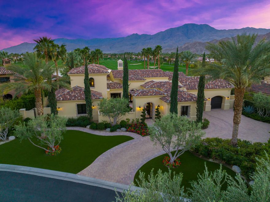 Gorgeous custom estate on South facing lot at the Hideaway! Five bedroom, four and a half baths including separate casita plus office. Approx. 4,599 sq. ft. on .39-acre lot. Features beautiful courtyard entry to foyer and formal living room with fireplace and formal dining. Gourmet stainless kitchen with large center island/counter bar, wet bar, built in desk and Butler's pantry. Family room with media and built-ins plus breakfast nook. Large master suite with spa inspired bath, custom closet and dressing area. Wonderful guest accommodations including a separate casita and gym with patio or could be 5th bedroom. Great home office with built-in bookcases and double desks. Pocket doors open to outdoor entertainment area including loggia, BBQ center, Infinity pool with raised waterfall spa and putting green. Incredible south facing lake, mountain and double fairway views on the 4th and 5th fairway of the Pete Dye course. Offered furnished per inventory.