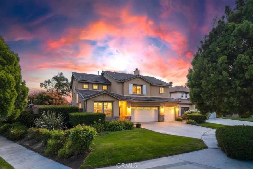 Step into comfort and space in this inviting two-story home tucked away on a peaceful cul-de-sac in North Fontana. Built in 2005, this residence offers over 2,700 square feet of well-designed living space on a generous 8,450 square foot lot. The moment you enter, you’re greeted by bright open living areas that flow effortlessly into a spacious family room with a cozy fireplace, perfect for relaxed evenings or lively gatherings. The kitchen is the heart of the home, featuring a large center island, plenty of cabinetry, and a view of the backyard. With five bedrooms and three full baths, including a downstairs bedroom and bath for added convenience, this home offers flexibility for multi-generational living or guests. Upstairs, the primary suite provides a quiet retreat with a walk-in closet and private bath. The home also features a solar energy system that offers energy efficiency and savings—the buyer will need to assume the existing solar lease. What truly makes this home special is its rare combination of space, comfort, and location, with an oversized lot ready for your backyard vision and a prime spot near Sierra Lakes Golf Club, parks, shopping, dining, and easy freeway access. This is where everyday living meets lasting comfort.