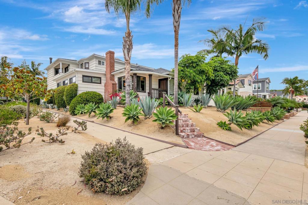 Welcome to 1402 Wilbur Ave, a rare gem situated on a spacious corner lot in San Diego's best neighborhood - North Pacific Beach. Just 0.7 miles from Tourmaline Beach, this residence perfectly blends luxury, comfort, and coastal charm. Step outside to new grass, improved landscaping, and a new Trex deck - creating the ideal entertainment oasis or the perfect spot to privately enjoy the San Diego sunshine. Added luxury come from the sparkling pool and relaxing jacuzzi, where you can watch the Sea World fireworks from the comfort of your own home. Fresh interior and exterior paint elevate the home’s curb appeal, while the quiet neighborhood offers minimal car noise, local walkers, and very quiet, respectful neighbors. Inside, you’ll find hardwood floors throughout, an upgraded kitchen with brand-new appliances, and a laundry room with a new unit and custom cabinetry. 4 bathrooms allow for ease of living - private entrances and dual sinks in 3 of the 4 for added convenience. The spacious garage provides plenty of extra storage and could also be used as a dedicated pool house or ADU. 1402 Wilbur offers the ultimate lifestyle: walkable to schools, restaurants, coffee shops, and just minutes from grocery stores and daily necessities. Unlike many areas of Pacific Beach, this location enjoys peace and quiet away from heavy tourist traffic and riff-raft - all the while keeping you close to everything you love about beachside living. Call us today to learn more about the bonus room - an exquisite feature almost no other homes this coastal area can offer.