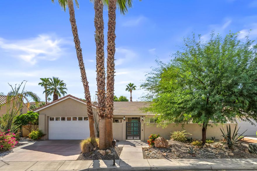 Welcome to Rio del Sol: A Hidden Gem located on the Gerald Ford Corridor. Tucked away in the serene and picturesque community of Rio del Sol. This former model home has been expertly remodeled to offer modern comfort and style. With 2 primary ensuites and 2 secondary bedrooms w/ dedicated remodeled bathrooms. The reimagined kitchen offers high end cabinets and granite counter surfaces. Beyond the home, Rio del Sol offers a variety of amenities for your enjoyment. Take a refreshing dip in the community pool or relax in the spa, play a game of tennis, of take your dog for a stroll at the dog park. The picturesque lake provides breathtaking views, perfect for unwinding after a busy day. For those who enjoy an active lifestyle, the community roads form a perfect 1-mile loop, ideal for a leisurely evening walk o job. Come experience the tranquility and charm of Rio del Sol - where comfort, convenience and community come together.