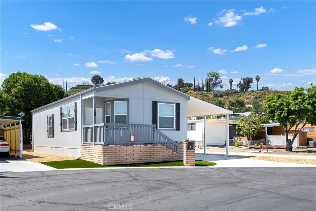 Come walk through this beautiful BRAND NEW Skyline Amber Cove Manufactured home.. This 2 bed 2 bath home is a perfect ready to move in 55+ community. The home offers offers approx. 960 sq ft of living space with a FIRE SUPPRESSION SYSTEM, stainless steel appliances, laminate countertops, carpet and vinyl flooring, plus an extended front porch. Low maintenance landscaping and 12 X 40 carport attached.
Home comes with an extended warranty and a monthly space rent discount for the first six months.
Enjoy amazing views of the local mountains. The park has swimming pool, hot tub, clubhouse with kitchen, pool tables, an activity room, TV room, library and onsite laundry facilities. Hang out with your dog at our dog park or play horseshoes.
RV storage area to park your motorhome for a nominal fee. Close to shopping and restaurants and minutes from the town of Idyllwild.