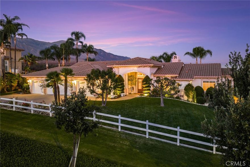 Experience the best of Southern California living in this truly exceptional single-story home, perfectly positioned in Rancho Cucamonga’s highly coveted Deer Creek Estates. Set on a rare half-acre lot, this property offers breathtaking unobstructed mountain and city light views that can be enjoyed from nearly every room. Designed with both elegance and comfort in mind, this one-of-a-kind floor plan features over 3,000 square feet of thoughtfully designed living space, all on one level.



The primary suite is a true retreat—massive in scale and beautifully situated to take in panoramic views, offering a peaceful sanctuary with an equally impressive walk-in closet. Two additional bedrooms and a separate office provide versatility for guests, family, or remote work. Expansive windows flood the home with natural light, seamlessly blending indoor and outdoor living.



Step outside to your California-style covered patio, ideal for entertaining or quiet relaxation. Enjoy the built-in BBQ, cozy firepit, tranquil water feature, and multiple seating areas surrounded by lush, manicured landscaping that ensures total privacy. A hard-to-find four-car garage and spacious driveway add to this home’s curb appeal and functionality.



Homes of this caliber rarely come available in Deer Creek—a true gem with unmatched views and timeless sophistication. MORE PHOTOS COMING SOON!