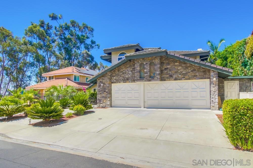 NO HOA, NO MELLO ROOS, and OWNED SOLAR. Gorgeous custom designed home with artistic touches and luxurious features. Dedicated temp-controlled wine room and elevator are just two of the features you won't find in every house. Spacious rooms, a large chef's kitchen, and a backyard that will be enjoyed year round, top off the desired features. This is one of a kind in Scripps Ranch. The location is amazing, sitting at the end of a small cul-de-sac. Close proximity to Miramar Lake with its 5-mile exercise path, schools, library, and parks. See the supplement and attached feature sheet under the documents tab for additional info. Striking double glass front door, and rich travertine and hardwood floors set the tone for this one-of-a-kind architectural gem. Big, open, and bright layout. Furniture-style kitchen cabinetry is one of a kind. The refrigerator and freezer are separate, offering prime space. Marble counters and backsplash are uniquely designed and beautiful. Large island and an additional prep sink area. Dacor 6-burner cooktop and double-door/use dishwasher. This is a dream kitchen! Family room features a gorgeous wood and stacked stone fireplace, while a custom, climate-controlled wine room adds a unique touch. The primary suite offers a deck, office space, and a spa style bathroom with heated marble floors, dual vessel sinks, and a river rock walk-in shower. Two balconies provide additional space for the primary and a secondary bedroom. Outside is an entertainer’s dream: pool w/ Baja shelf, huge covered area and pergola, pizza oven, smoker, BBQ, putting green, and approx. 10x14 walk-through shed. Every detail has been considered with a designer's eye and a contractor's touch. This is THE ONE you won't want to miss.