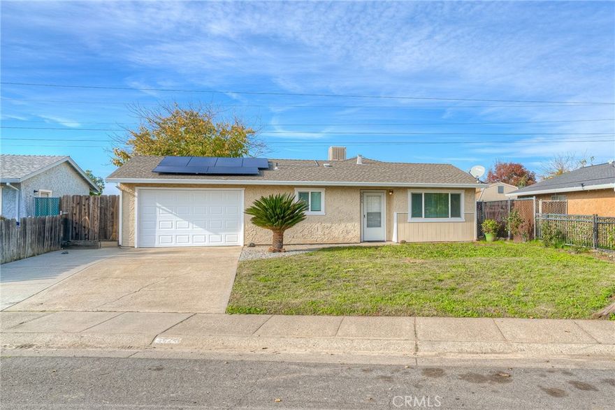 Located in a well established neighborhood!  Turnkey, 3 bedroom, 1 bath home with attached garage!  Tastefully updated tile flooring throughout, freshly painted interior, newly installed window coverings and new garage door!  The seller's have freshened up the exterior of the home and put in some easy to maintain landscaping!  THIS HOME HAS SOLAR!!!  The seller's recently put on a solar system with Power Purchase Agreement establishing lower costs for power usage, for years to come!  This home is turn key are absolutely CHARMING!

Enjoy the fully fenced backyard with ample room for gardening and relaxing!  The neighborhood has curb, gutter and sidewalks so you can enjoy walking your dogs and daily exercise.  This home is within walking distance to elementary and high schools and centrally located to town.  Enjoy all that Oroville has to offer, with easy access to Lake Oroville, dozens of hiking, biking and horse trails.