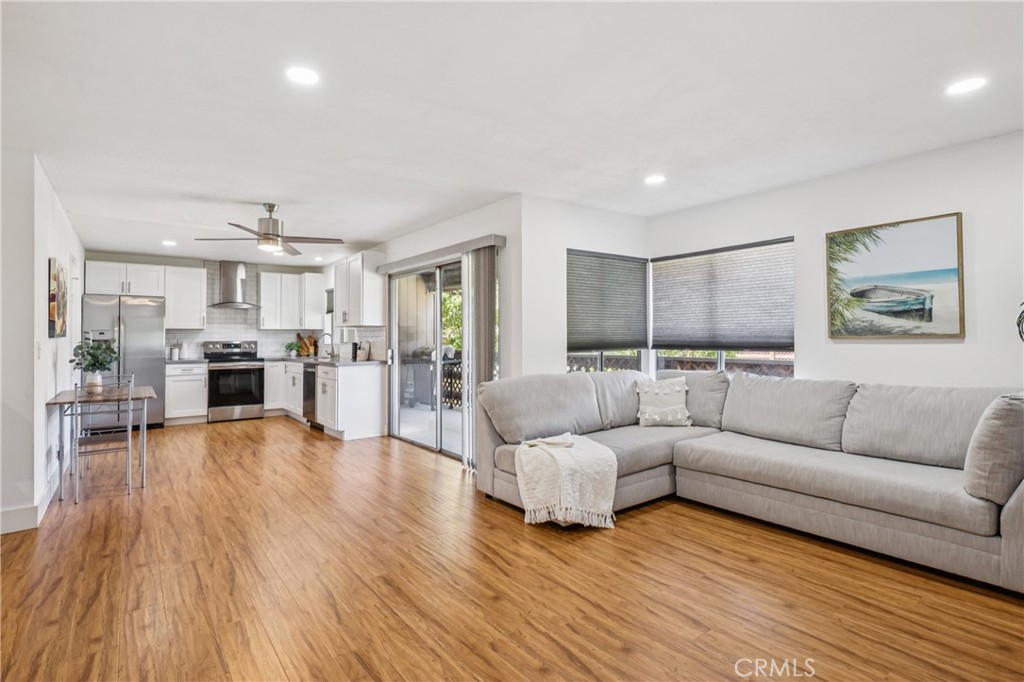 This turnkey 2-bedroom, 2-bathroom condo is a stunning showcase of modern living, where convenience meets style in a gated community.
Step inside to discover a beautifully remodeled kitchen featuring trendy subway tile backsplashes, a newer stainless steel range hood, and high-quality stainless steel appliances that complement the sleek shaker cabinets and chic countertops. An in-kitchen pantry and refrigerator that stays with the home. These are thoughtful touches, making this kitchen a chef’s delight.
Both bathrooms feature elegant modern renovations that complement the home's contemporary style. For added convenience, an indoor laundry room and the washer and dryer stay with the home!
You'll love the updated floors throughout - they're a great example of the thoughtful updates made to this home. Step out onto the nice-sized balcony, overlooking a green belt, and imagine evenings spent grilling on the BBQ, creating memories in this serene outdoor retreat.
Parking is a breeze with 2-car detached covered carport parking spaces, complete with additional carport storage. And as part of the Cinnamon Hollow community, you’ll enjoy access to the swimming pool and spa—perfect for relaxing or entertaining.
The HOA DUES includes the WATER and TRASH, among other things, ensuring a carefree lifestyle. With all these features and conveniences, 1124 S. Citron #85 stands out as the ideal home for anyone looking for a blend of comfort and sophistication in Anaheim. Centrally located near the 5/22/91/57 FWYS, shopping, restaurants, Disneyland, and much more! Don’t miss your chance to make it yours!