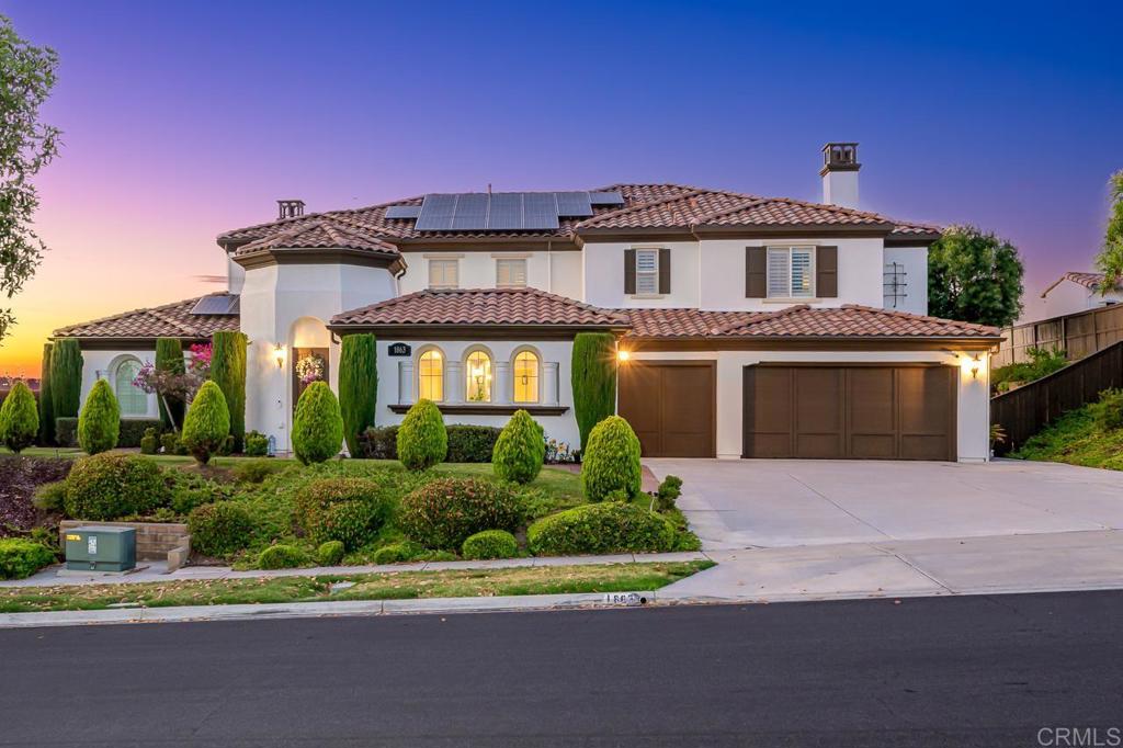 Stunning and spacious home located in the highly desirable San Miguel Ranch community. This beautifully upgraded residence features an outdoor kitchen and fireplace in the front courtyard, perfect for entertaining. Step inside to a grand high-ceiling foyer, an open-concept floor plan filled with natural light and a chef’s kitchen with WOLF appliances and a large island. Every bedroom includes its own en-suite bathroom for comfort and privacy. The luxurious primary suite offers a retreat area, dual walk-in closets, and a private balcony with breathtaking views. Additional highlights include a 3-car garage, dual staircases, three fireplaces, paid solar panels, and a sprawling private lot with panoramic views, ideal for adding a pool or outdoor living space. Located near top-rated schools, parks, hiking trails, shopping, restaurants, coffee shops, and with easy access to the 125 freeway. Don’t miss this rare opportunity!