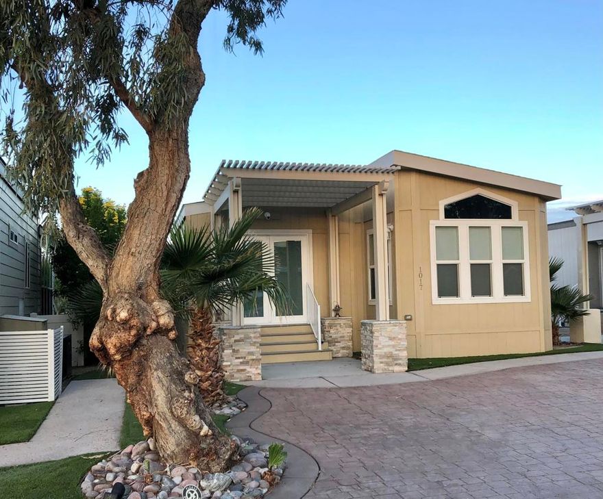 STUNNING former MODEL HOME with gorgeous curb appeal!  Elegantly furnished, TURN KEY, with washer/dryer combo.  Large room addition/media center, extra large stamped concrete driveway, private fenced rear patio area with fruit trees and GORGEOUS VIEWS of the Wild West Wash, San Jacinto mountain, sunsets  and the foothills of Joshua Tree National Park.Located in ALL AGED, gated community of Sky Valley Resort featuring 13 sparkling hot spring mineral pools, fitness centers, pickleball, tennis, walking trails, exercise classes and community events!Call for an appointment today!