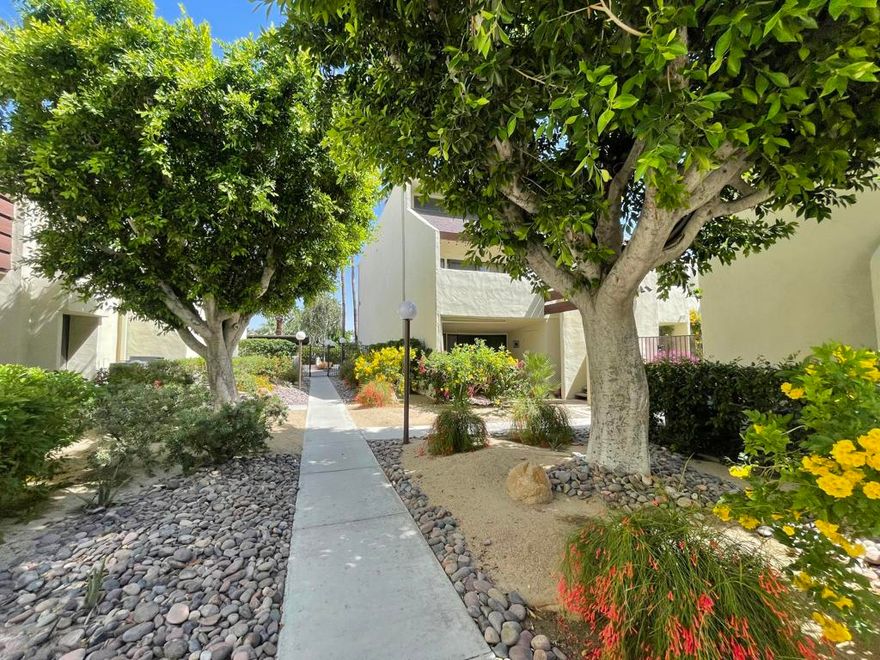 Renovated One-Bedroom Condo in Prime South Palm SpringsLocated in the iconic Smoke Tree Racquet Club, designed by renowned architect Hugh Kaptur, this upstairs one-bedroom, one-bath condo offers a clean slate for buyers seeking a stylish, mid-century residence in one of Palm Springs' most desirable communities.This unit has been renovated and features: Open-concept living space Fresh finishes and new flooring throughout Upgraded kitchen with modern appliances Updated bathroom Spacious bedroom with ample closet space Private balcony with mountain views and sunset potential.Community amenities include: Refreshed pool and spa Tennis and pickleball courts Lush, manicured grounds On-site laundry facilities Ample parkingJust steps from Smoke Tree Plaza, offering shopping, dining, and everyday conveniences, walkable location with no need for a car.This is a rare opportunity to own in a well maintained, architecturally significant community in South Palm Springs.