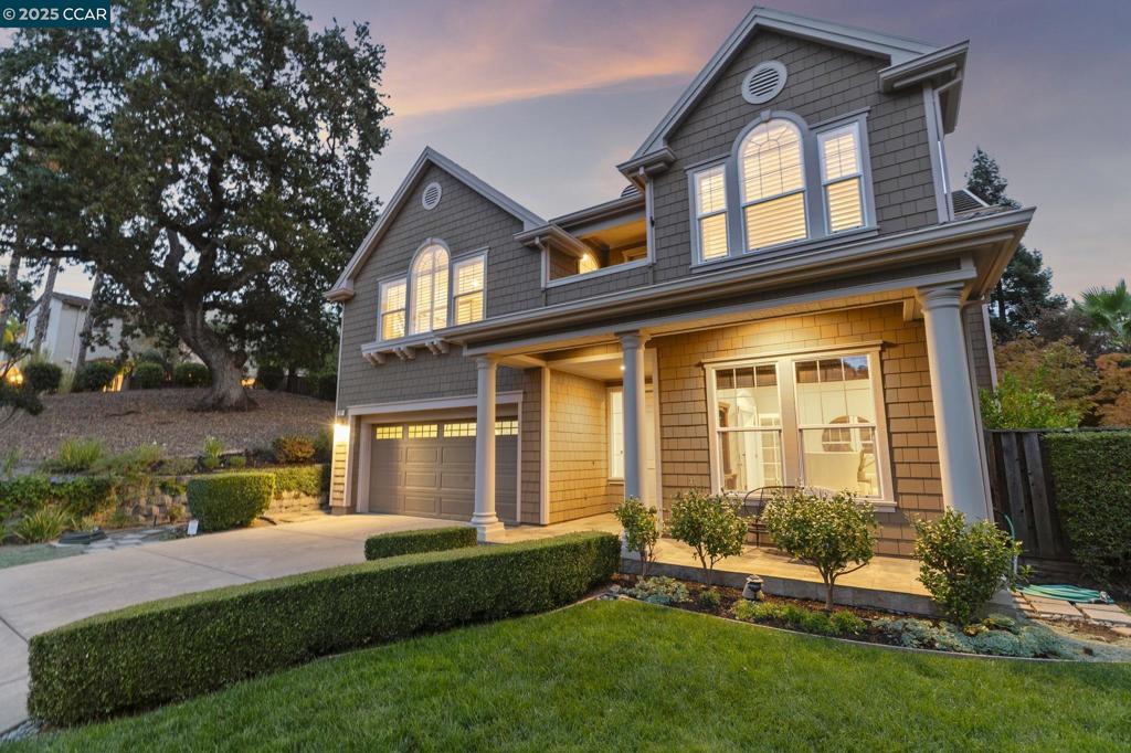 Perched on a prime cul-de-sac in the coveted Stone Valley Oaks neighborhood, this meticulously maintained & stunning home exudes East Coast charm. Set on half an acre of beautifully landscaped grounds, it's framed by a majestic Oak tree, offering a picturesque setting. The home features high ceilings, light & bright, open floor plan with 4 spacious bedrooms, 3.5 baths, a dedicated office on the main floor, spacious primary suite w/retreat for in-home gym or flex space. One en suite bed w/bath. 2 additional spacious bedrooms share a bathroom. Chef's kitchen is a showstopper w/ Cherrywood cabinetry, SS appliances, center island & natural stone countertops, all seamlessly flowing into the adjacent family room with fireplace and walls of windows. Formal dining room w/French doors to a cozy courtyard w/fountain. An entertainer's dream backyard boasting a sparkling pool & waterfall, large grassy play areas, multiple patios, BBQ area, mature landscaping, and a trellis-covered dining area. The lush, expansive & private backyard invites endless possibilities for outdoor enjoyment. This property embodies the essence of California-style living, with nearby opportunities for hiking and biking. Close to top-rated SRVUSD schools, just minutes to Monte Vista High School, shopping & restaurants.