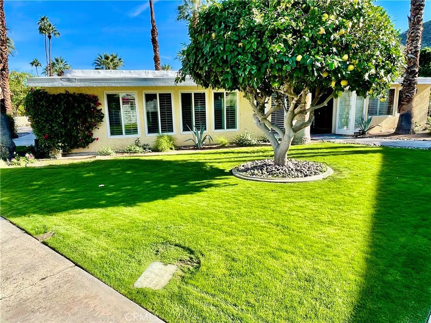 This lovely 2-bedroom, 2-bath detached cottage is located in the exclusive gated Thunderbird Palms within the prestigious Thunderbird Country Club  where Obama and other presidents have stayed and played in the past.  The home features granite countertops, stainless steel appliances, and stylish flooring throughout. The expansive primary suite includes a private office or lounge area. Enjoy sunny views from the patio and the convenience of being steps away from the community pool. Equipped with a foam roof for energy efficiency as well as new HVAC in 2022. Spacious single car garage with laundry area and oversized utility sink. This adorable cottage has ample closets and storage space. HOA fee includes wifi, cable tv, water, sewer, trash, ground maintenance, common area landscaping, annual palm tree trimming and annual plantings on the property, heated community pool and spa, exterior pest maintenance and maintenance of the entry gate and streets. Perfect for those seeking luxury, comfort, and a prime location in upscale Rancho Mirage near The River, shopping, dining and a wide variety of recreation.  Thunderbird Palms East is a stock cooperative development with 19 properties. Property owners share in 1/19th ownership of the entire community. This property is being sold partially furnished per the Seller's inventory​​‌​​​​‌​​‌‌​​‌​​​‌‌​​​‌​​‌‌​​​‌​‌​​​‌‌​ list.